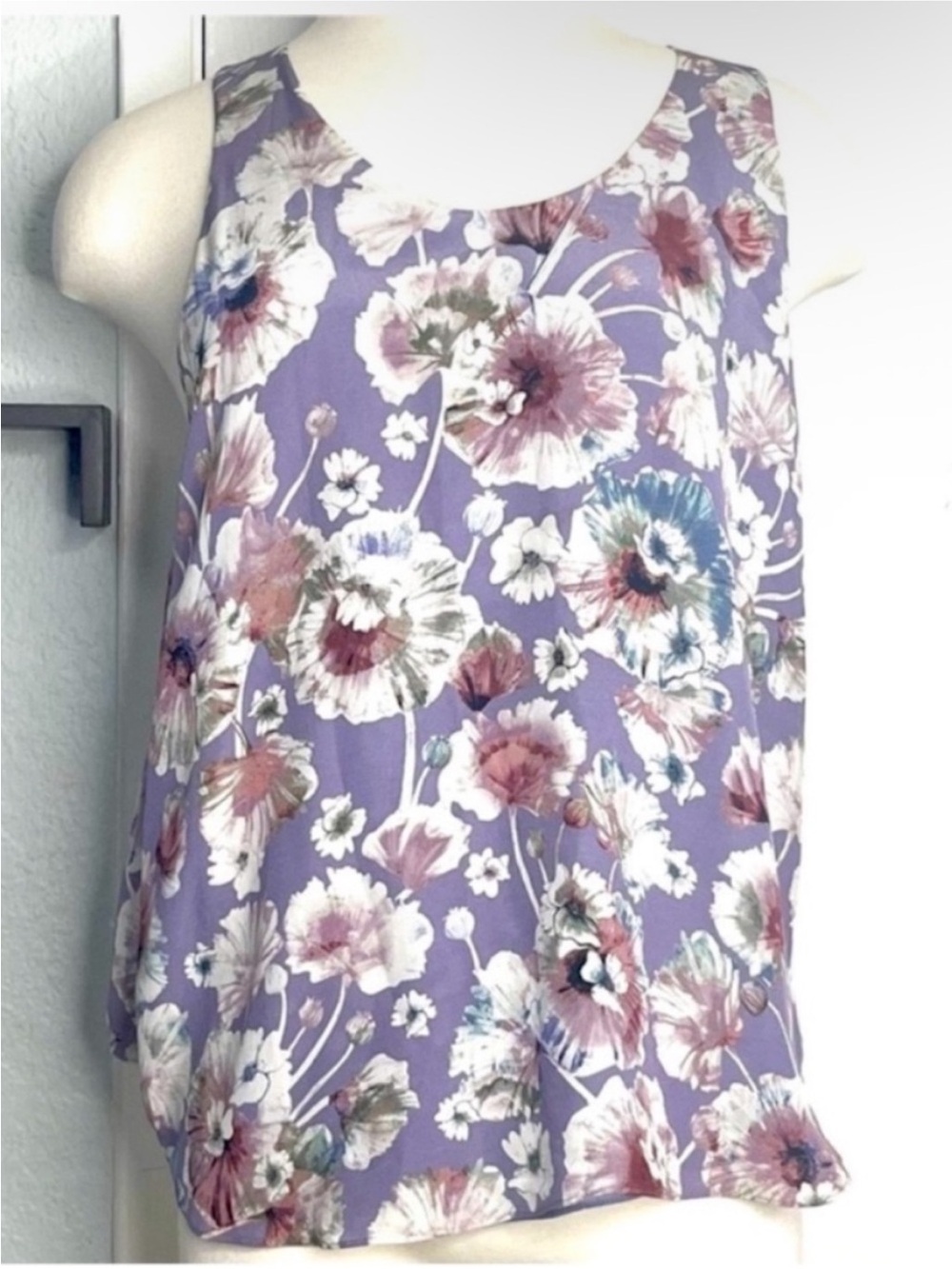 Rebecca Taylor Lavender Floral Sleeveless Camisole Size 8